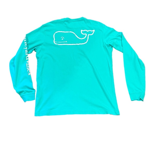 Vineyard Vines Other - VINEYARD VINES AQUA VINTAGE WHALE GRAPHIC GARMENT DYED LONG SLEEVE POCKET